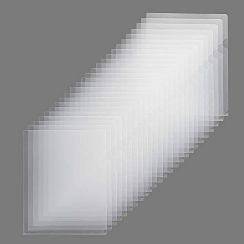 Sooez 25 Pack Clear Document Folder Project Pockets, Copy Safe Letter Size US Paper Poly Jacket Sleeves Folders Transparent Plastic Document Folders, Clear - Image 1